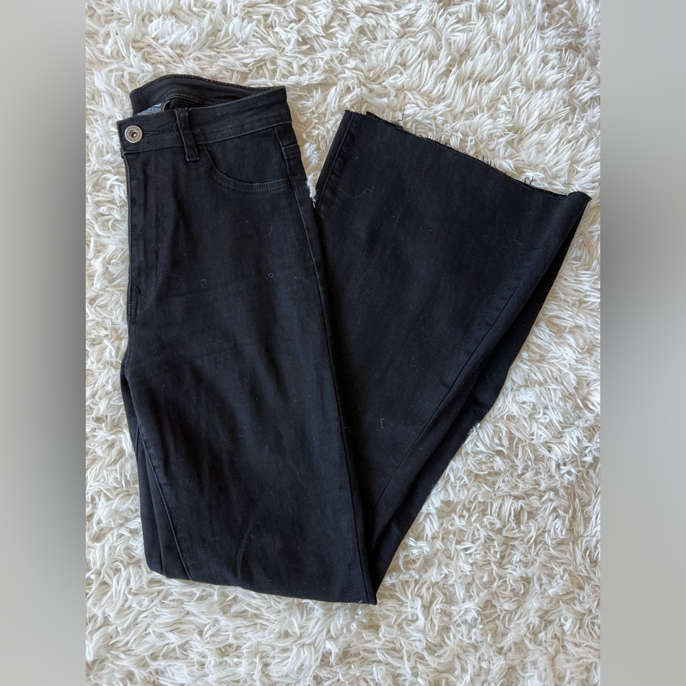 Super flare black jeans